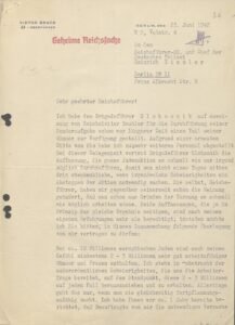Letter of Viktor Brack to Heinrich Himmler of 23 June 1942
