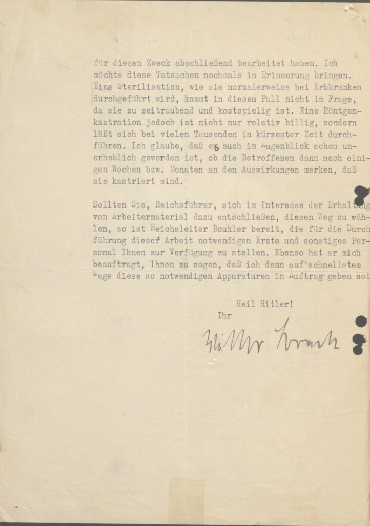 Letter of Viktor Brack to Heinrich Himmler of 23 June 1942