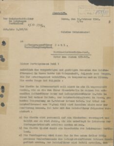 Greiser to Pohl of February 14, 1944 on liqidation of Ghetto Lodz by means of Sonderkommando Bothmann