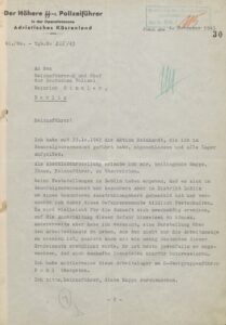 Letter from Globocnik to Himmler of November 4, 1943