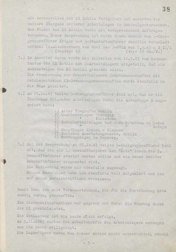 Report by Globocnik of January 5, 1944 on the economic part of Aktion Reinhard