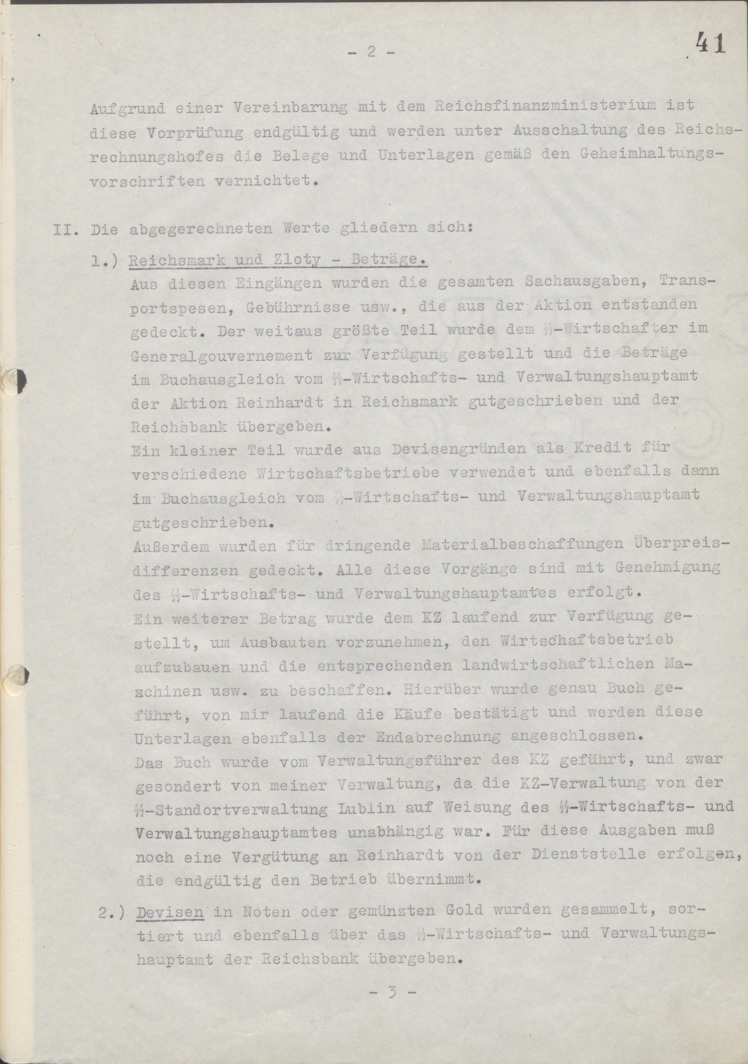 Report of 5 January 1944 by Globocnik to Himmler on Administration of Operation Reinhardt