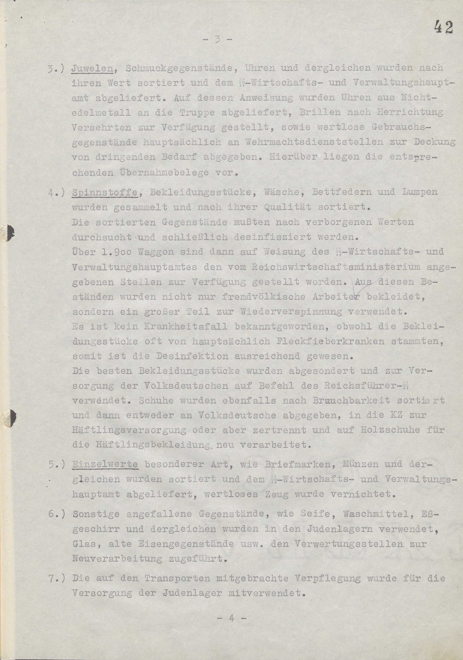 Report of 5 January 1944 by Globocnik to Himmler on Administration of Operation Reinhardt