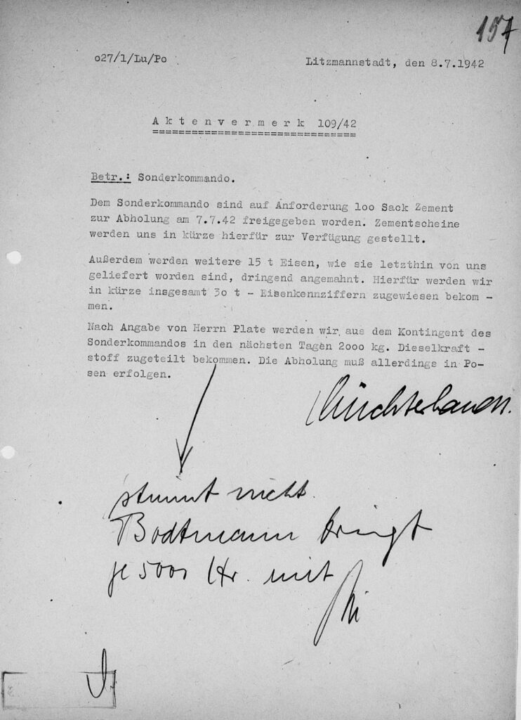 Memo of 8 July 1942