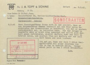 Memo by Kurt Prüfer, September 8, 1942