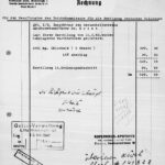 Invoice by Kopernikus Pharmacy dated 31 March 1942 for 5 barrels chlorinated lime