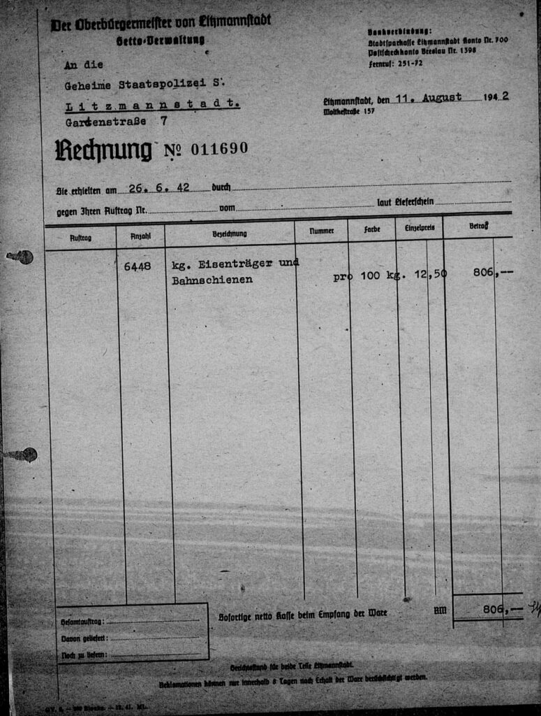 D2 - Invoice of August 11, 1942