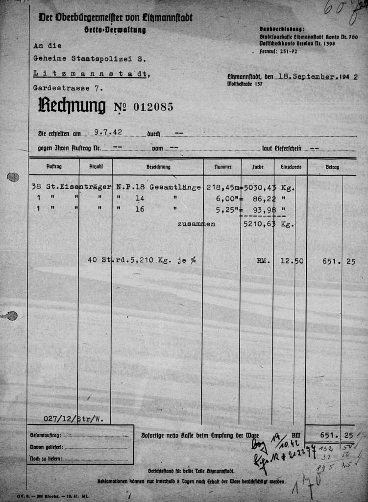 D3 - Invoice of September 18, 1942