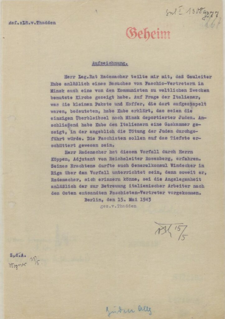 Memo of May 15, 1942