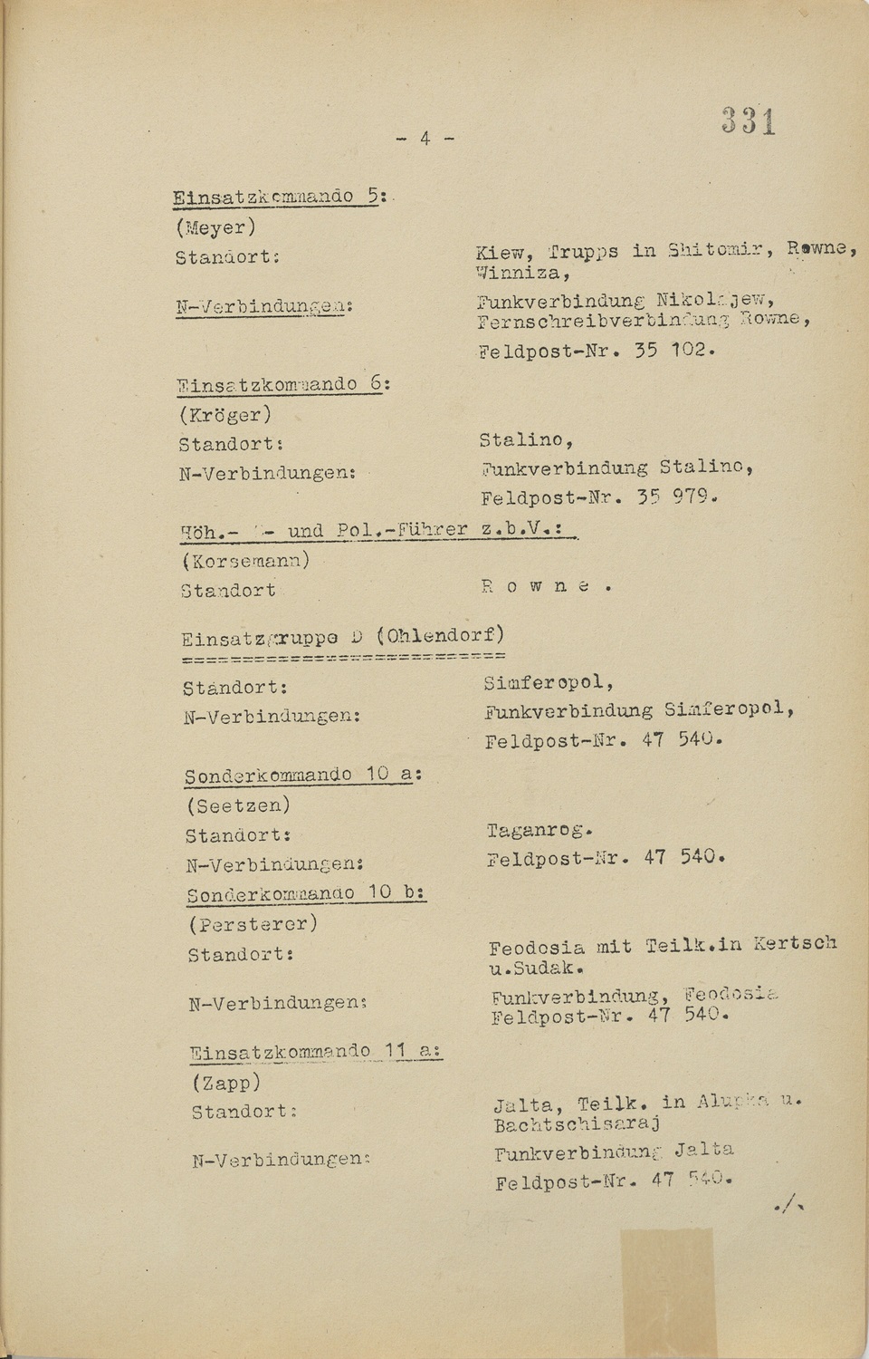 Einsatzgruppe B’s 1941 report, issued by the Nazi Secret State Police, details the execution of over 17,000 Jews in Soviet territories, including 5,281 in Bobruisk alone.