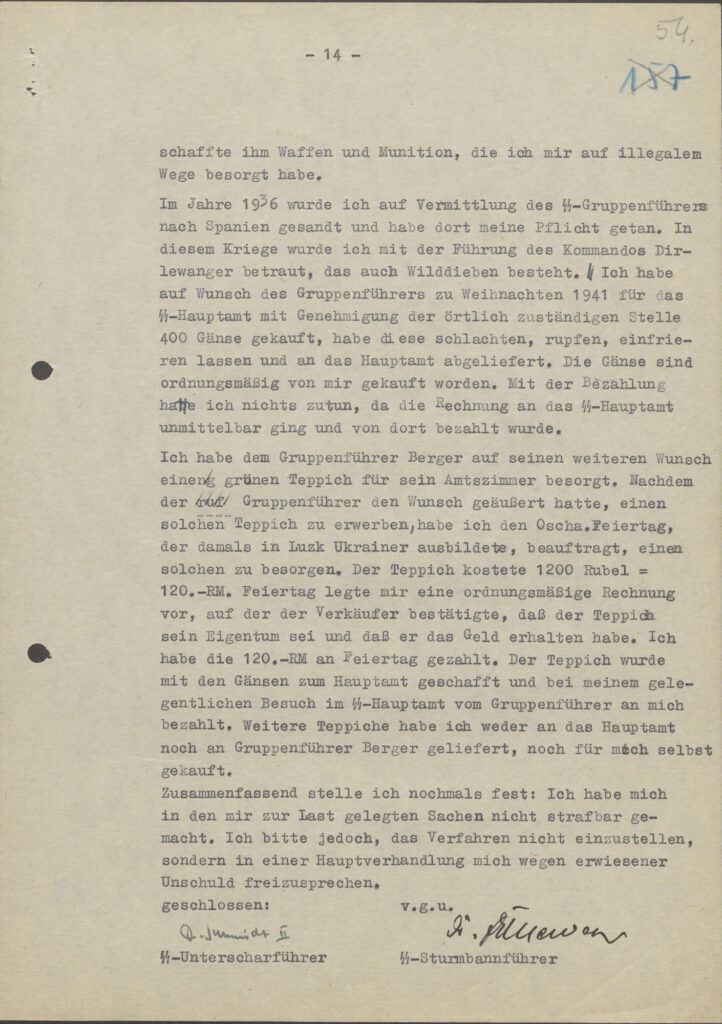 Interrogation of September 1, 1942