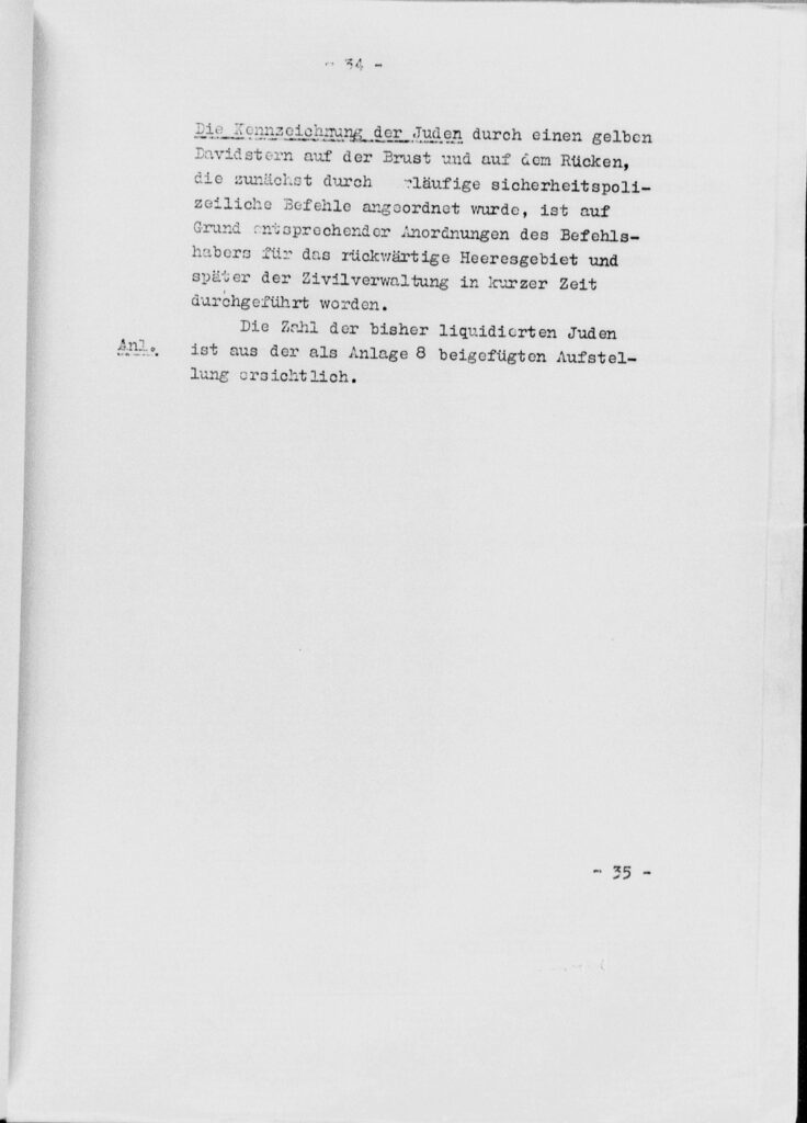Stahlecker Report on extermination of Jews in the Baltics until October 15. 1941