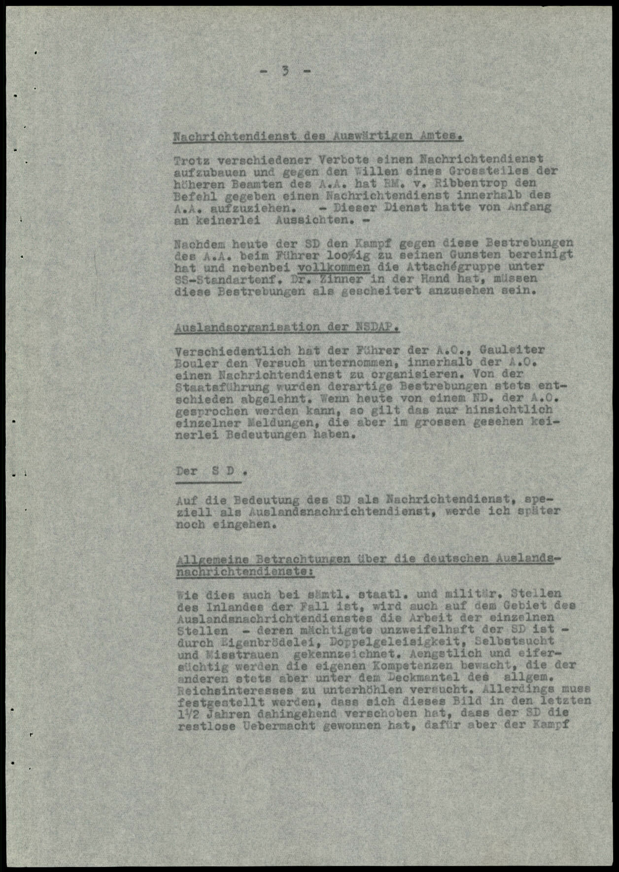 Report dated Februay 9, 1944