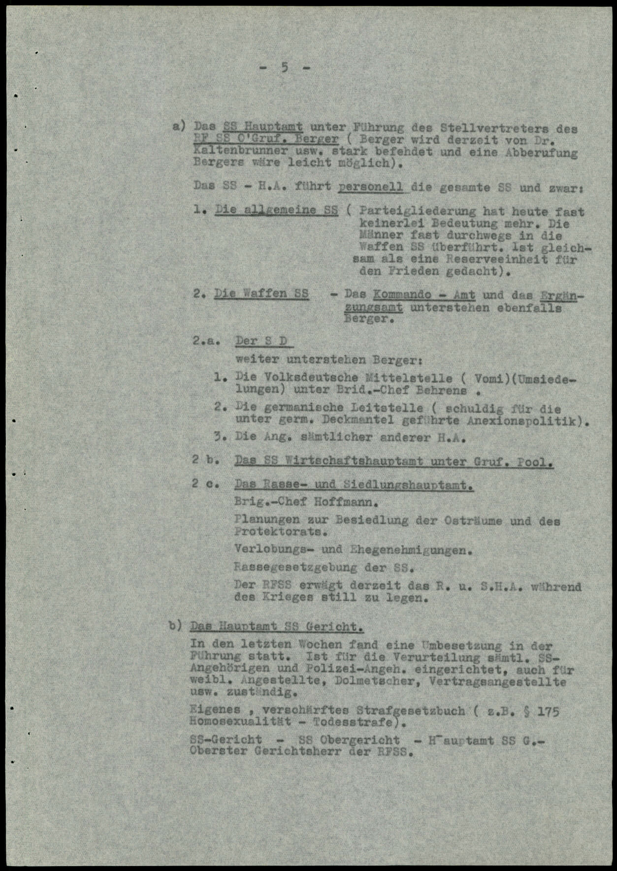 Report dated Februay 9, 1944