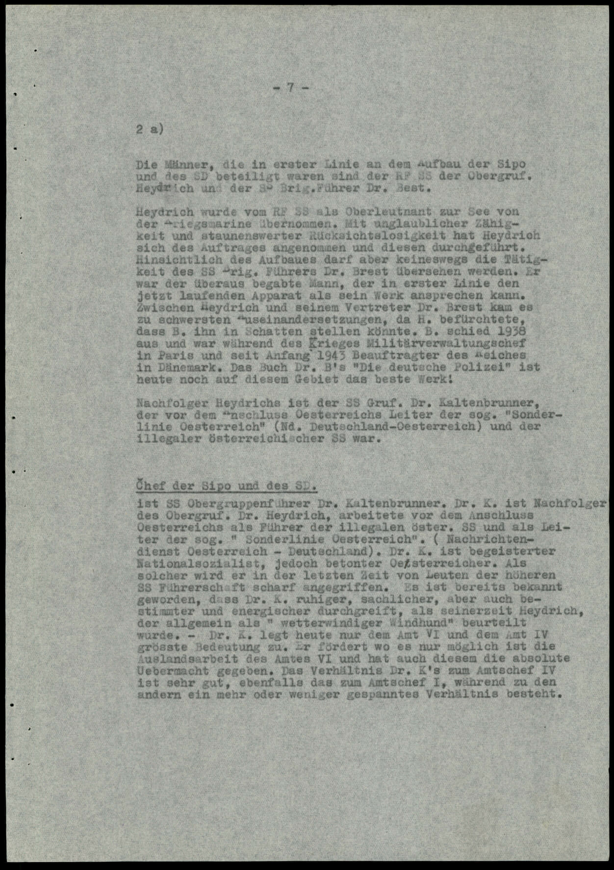 Report dated Februay 9, 1944