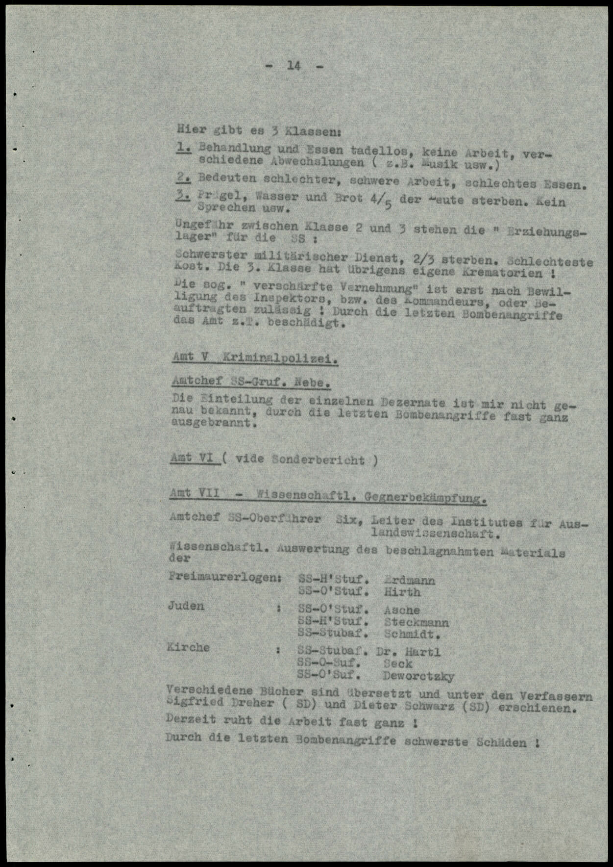 Report dated Februay 9, 1944