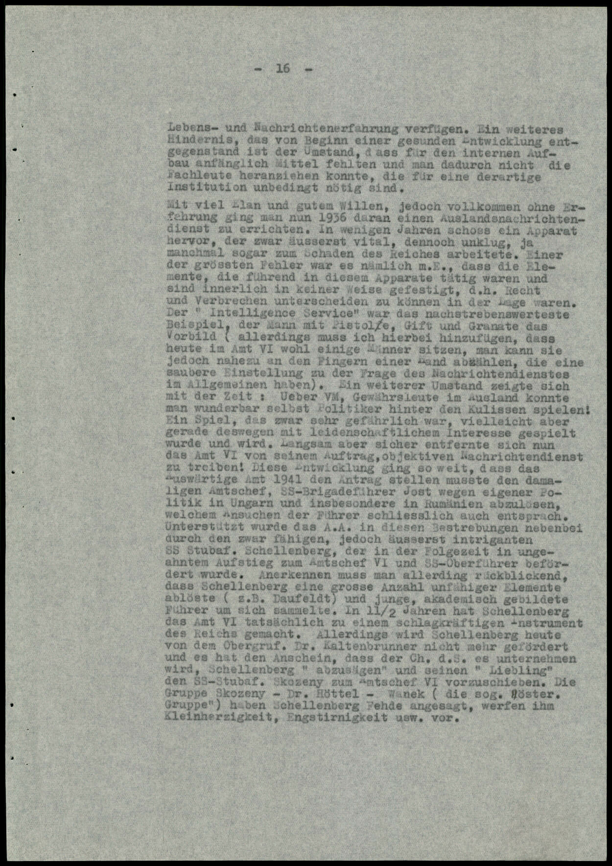 Report dated Februay 9, 1944