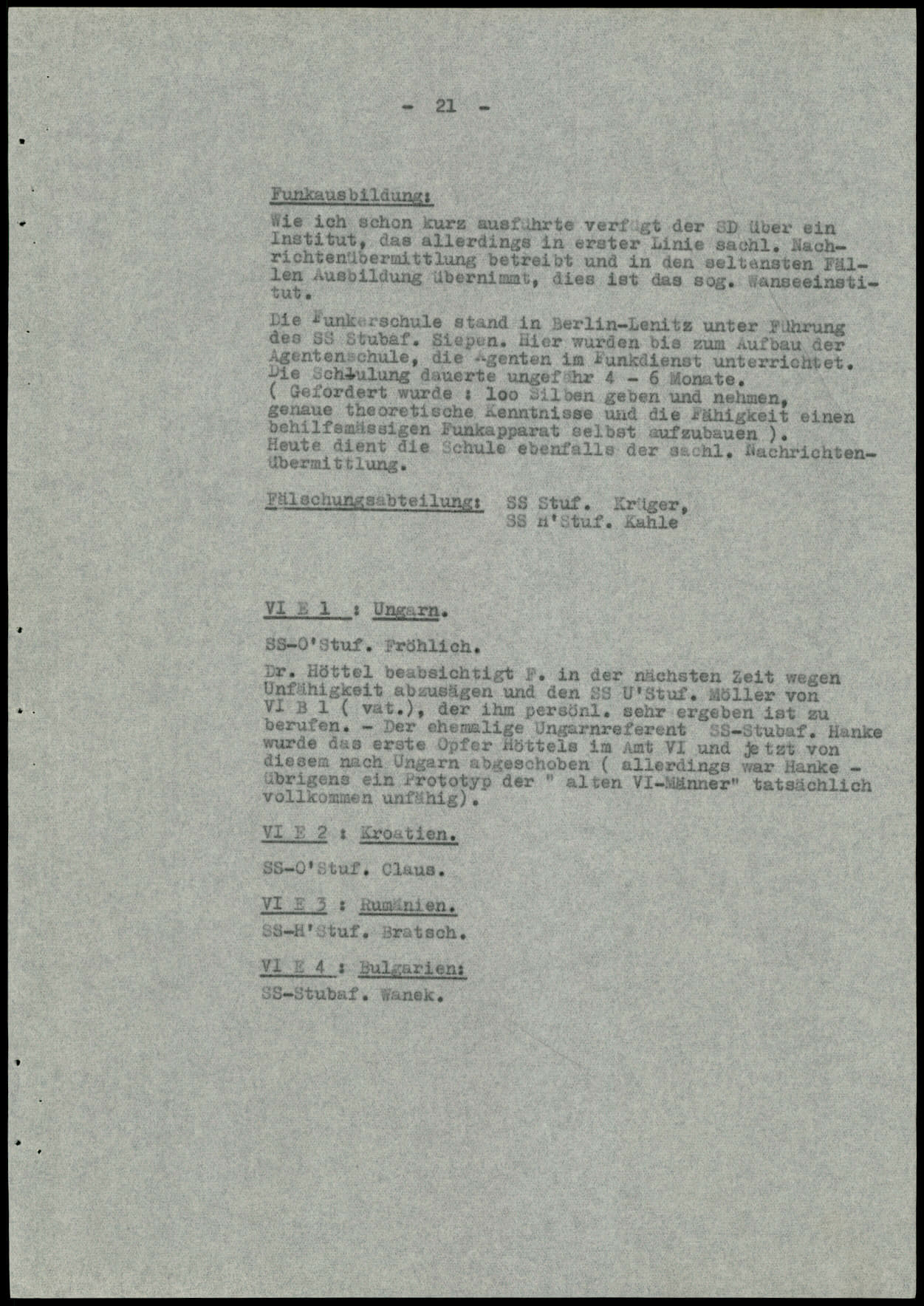 Report dated Februay 9, 1944