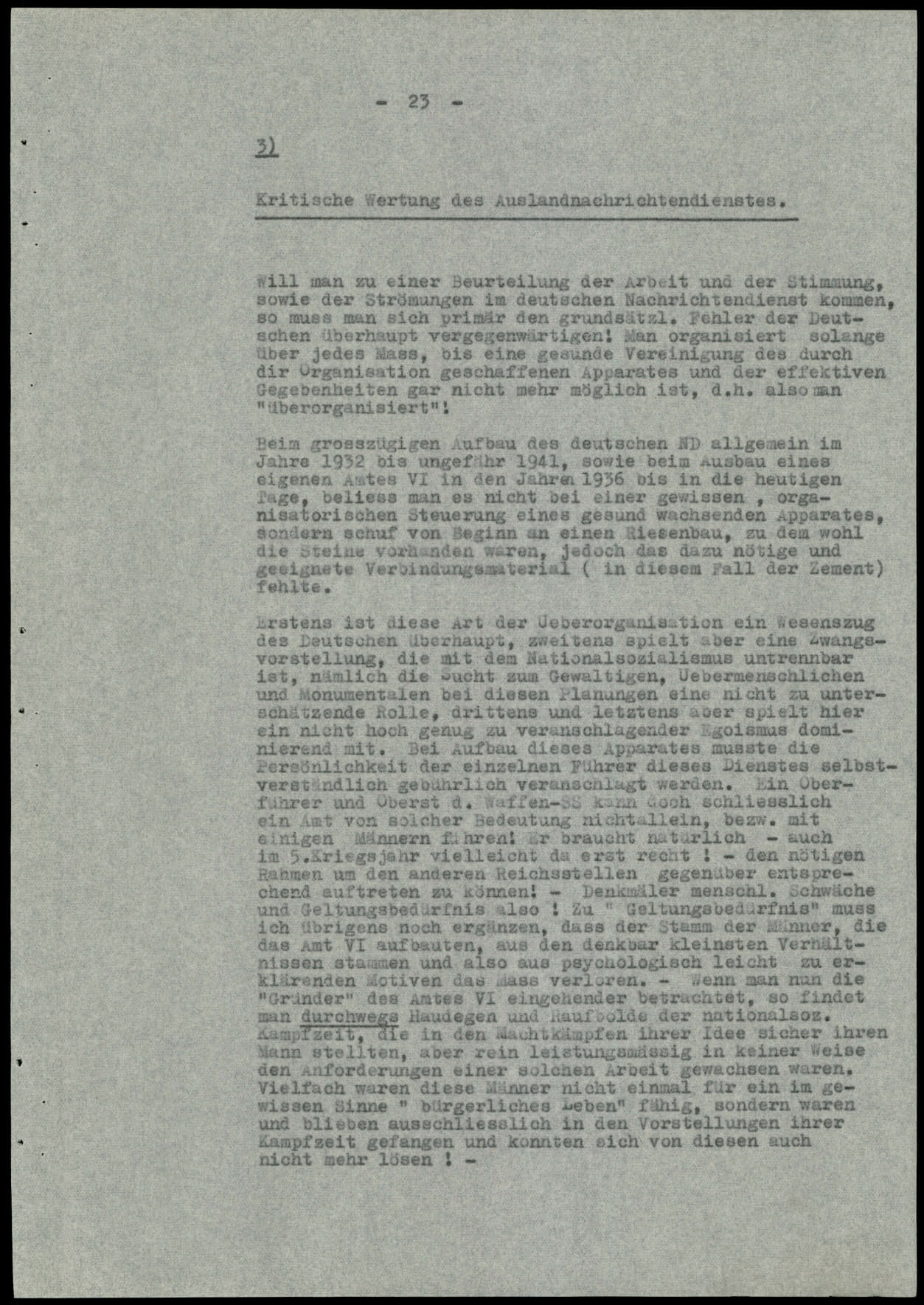 Report dated Februay 9, 1944