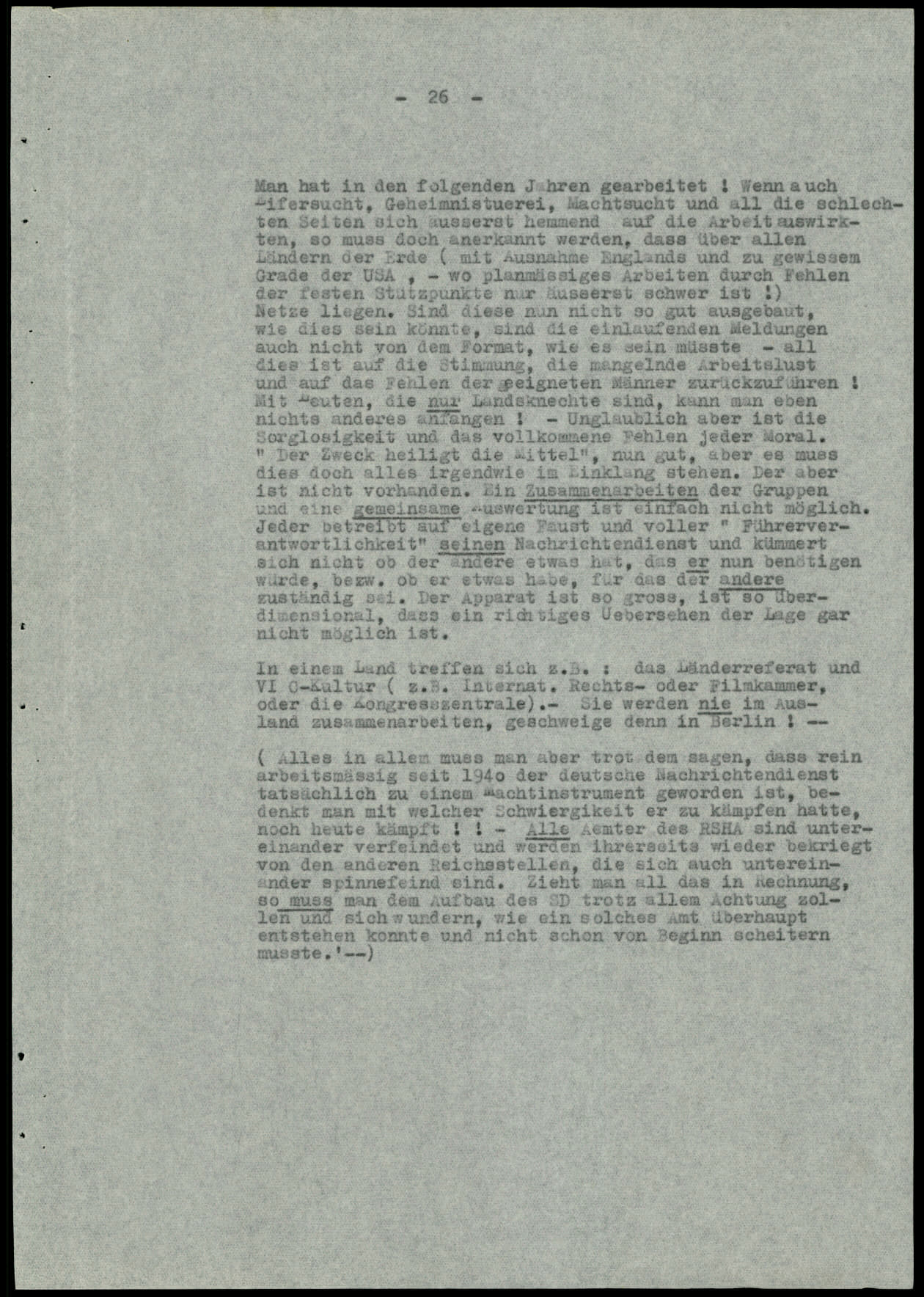 Report dated Februay 9, 1944