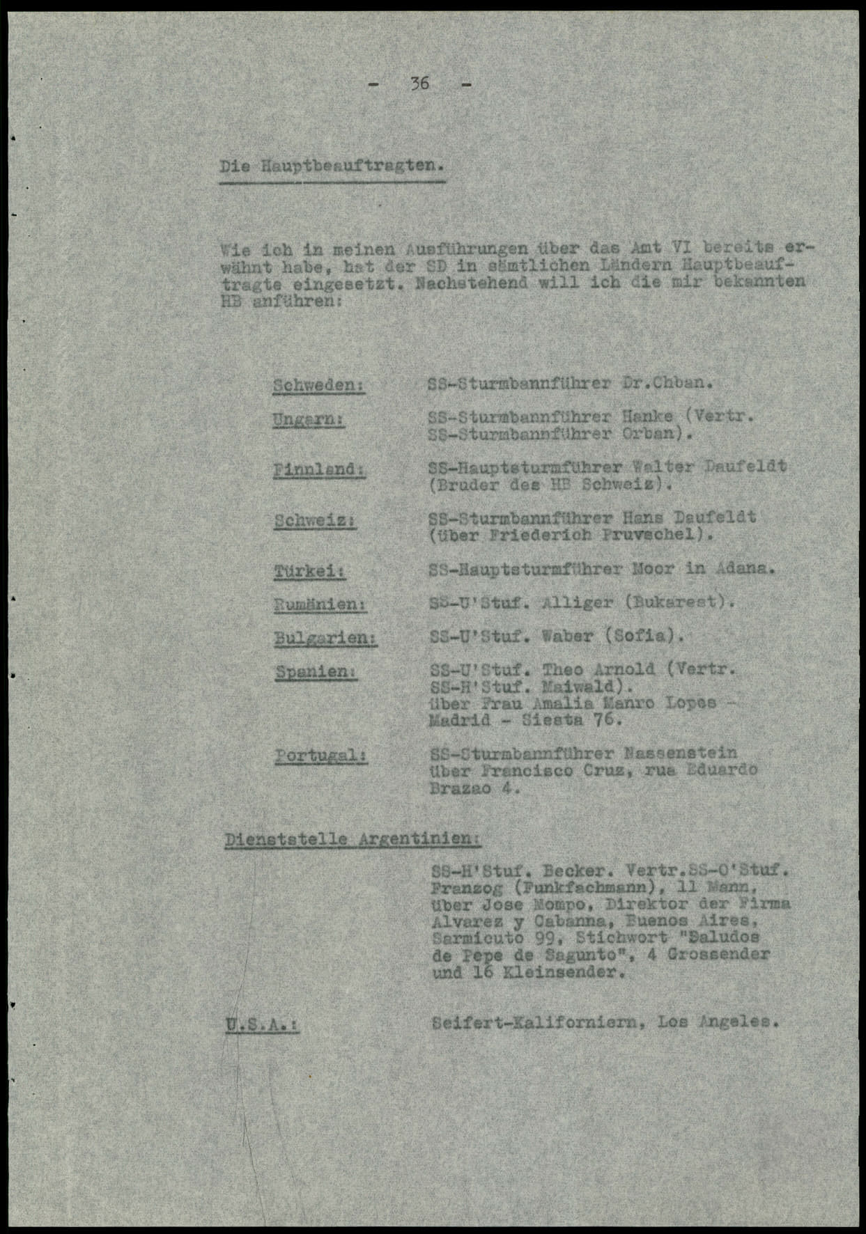 Report dated Februay 9, 1944