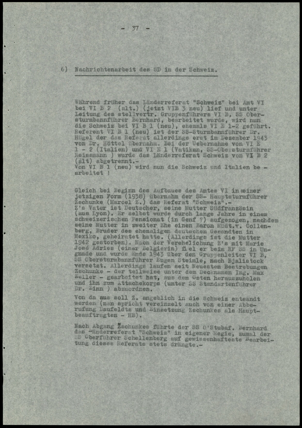 Report dated Februay 9, 1944