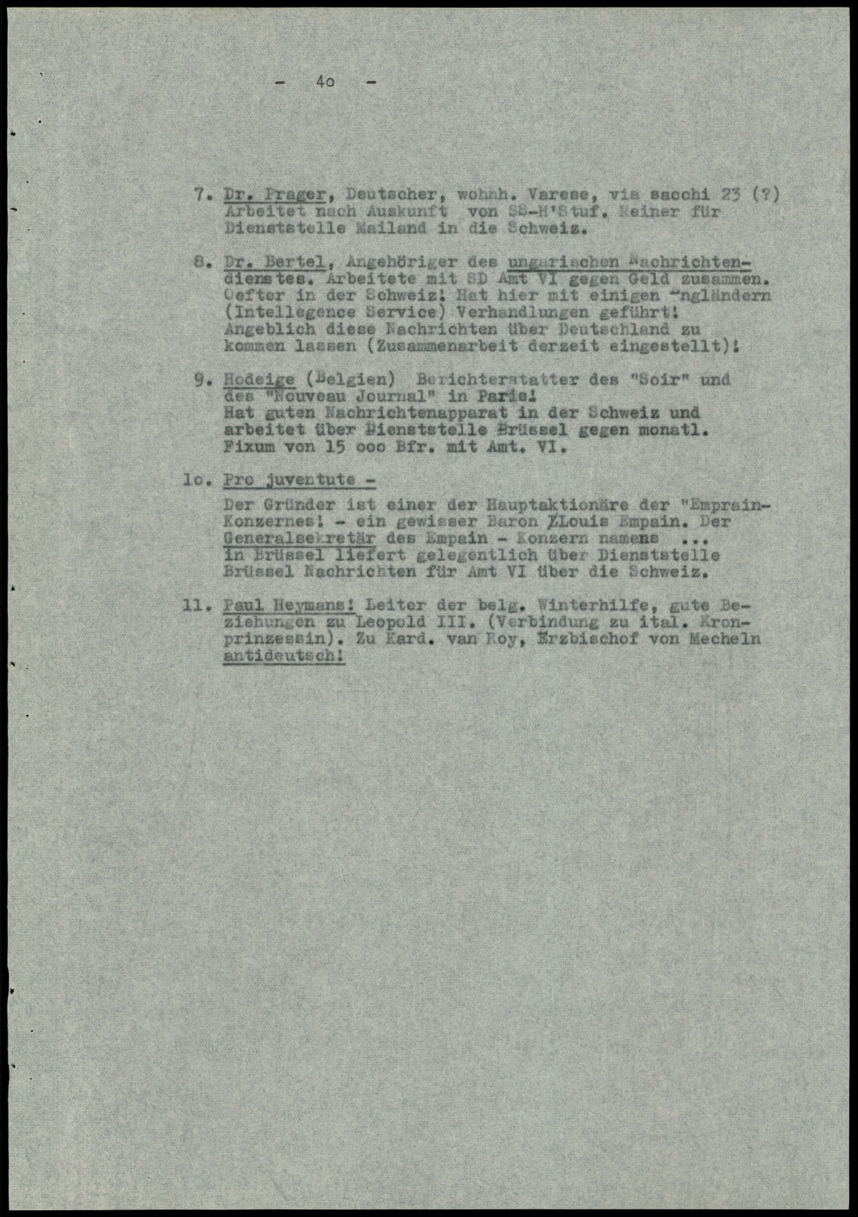 Report dated Februay 9, 1944