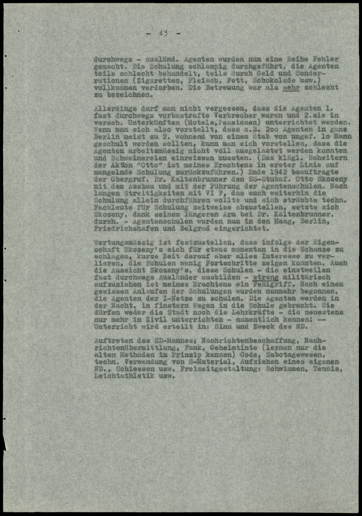 Report dated Februay 9, 1944