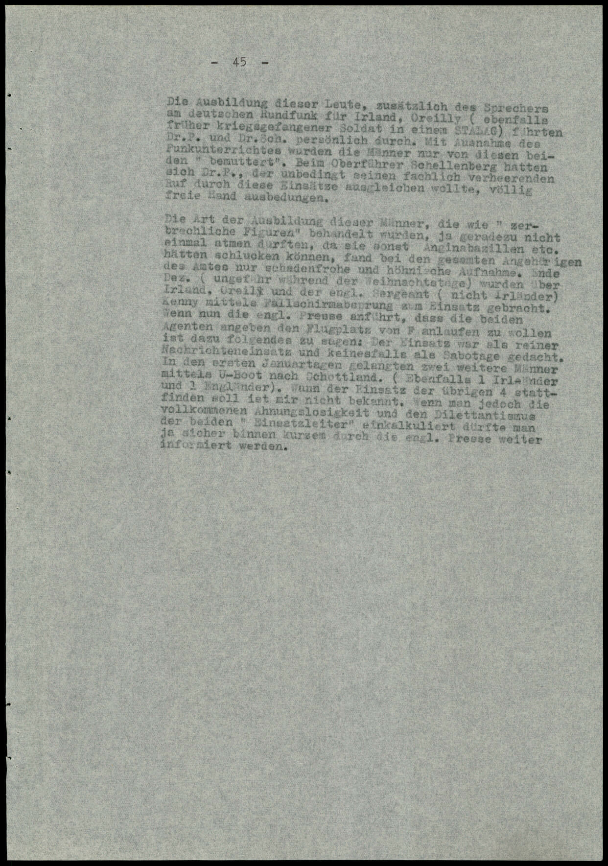 Report dated Februay 9, 1944