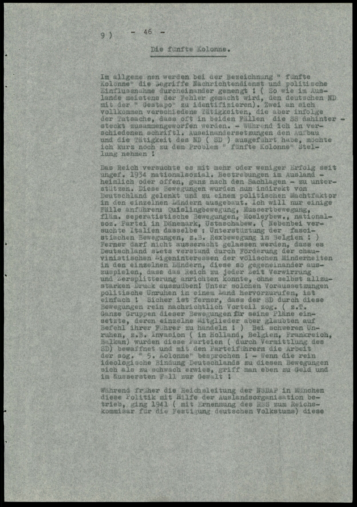Report dated Februay 9, 1944