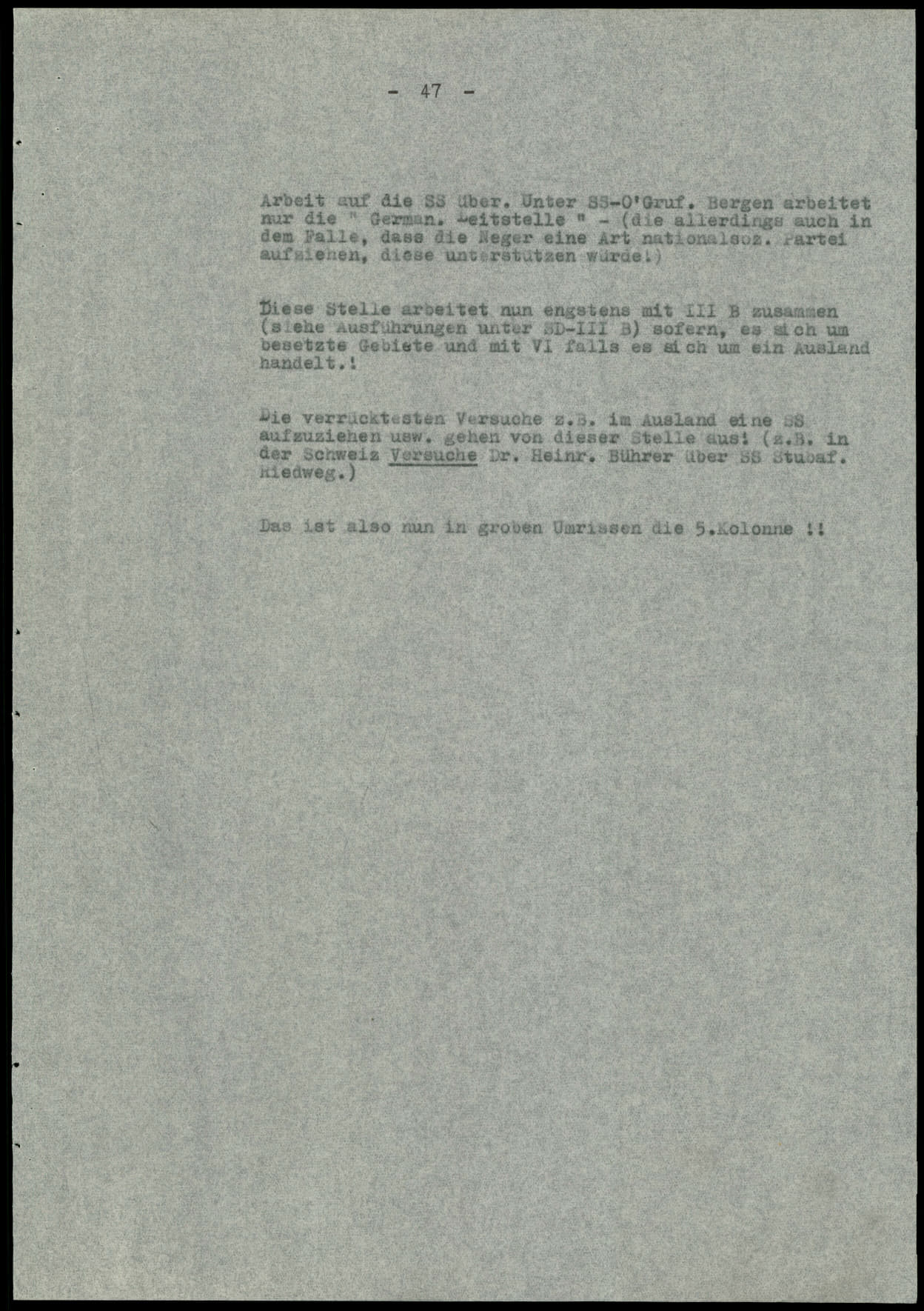 Report dated Februay 9, 1944