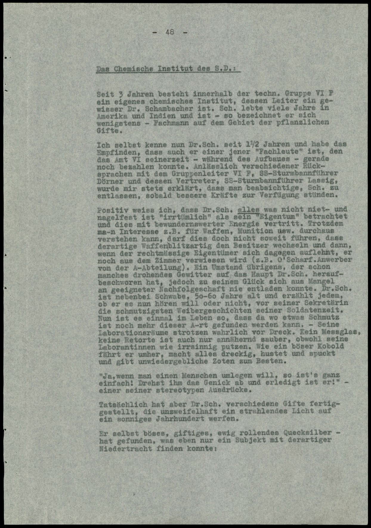 Report dated Februay 9, 1944