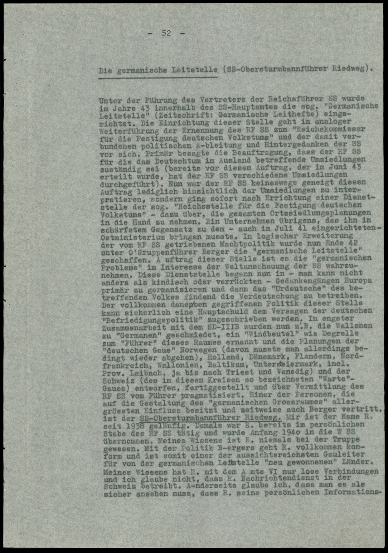 Report dated Februay 9, 1944