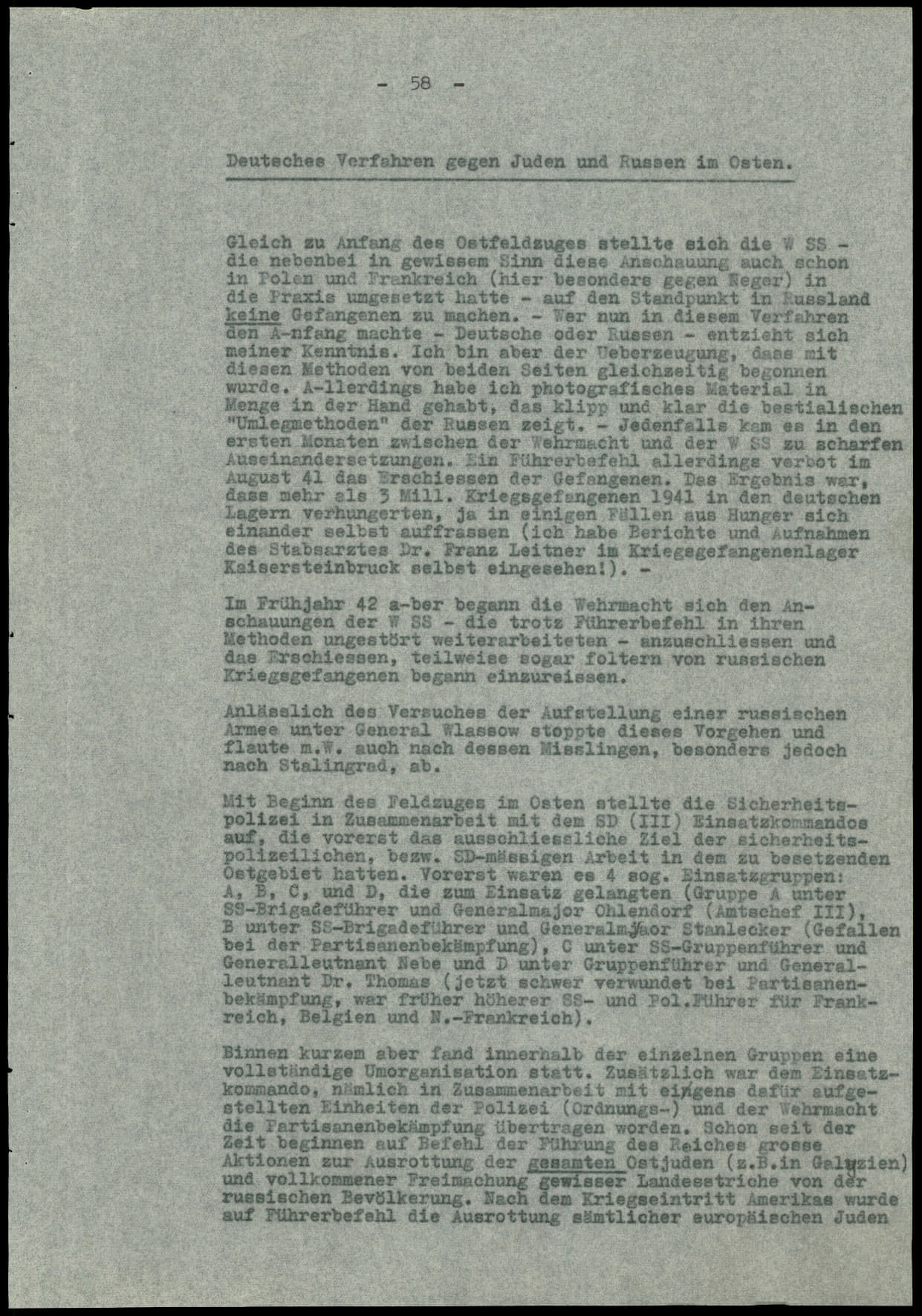 Report dated Februay 9, 1944