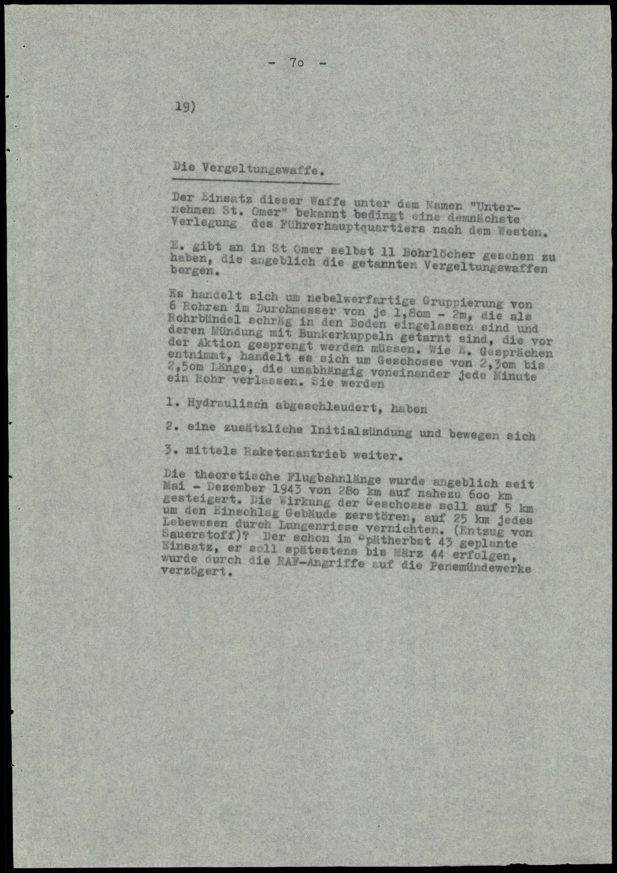 Report dated Februay 9, 1944