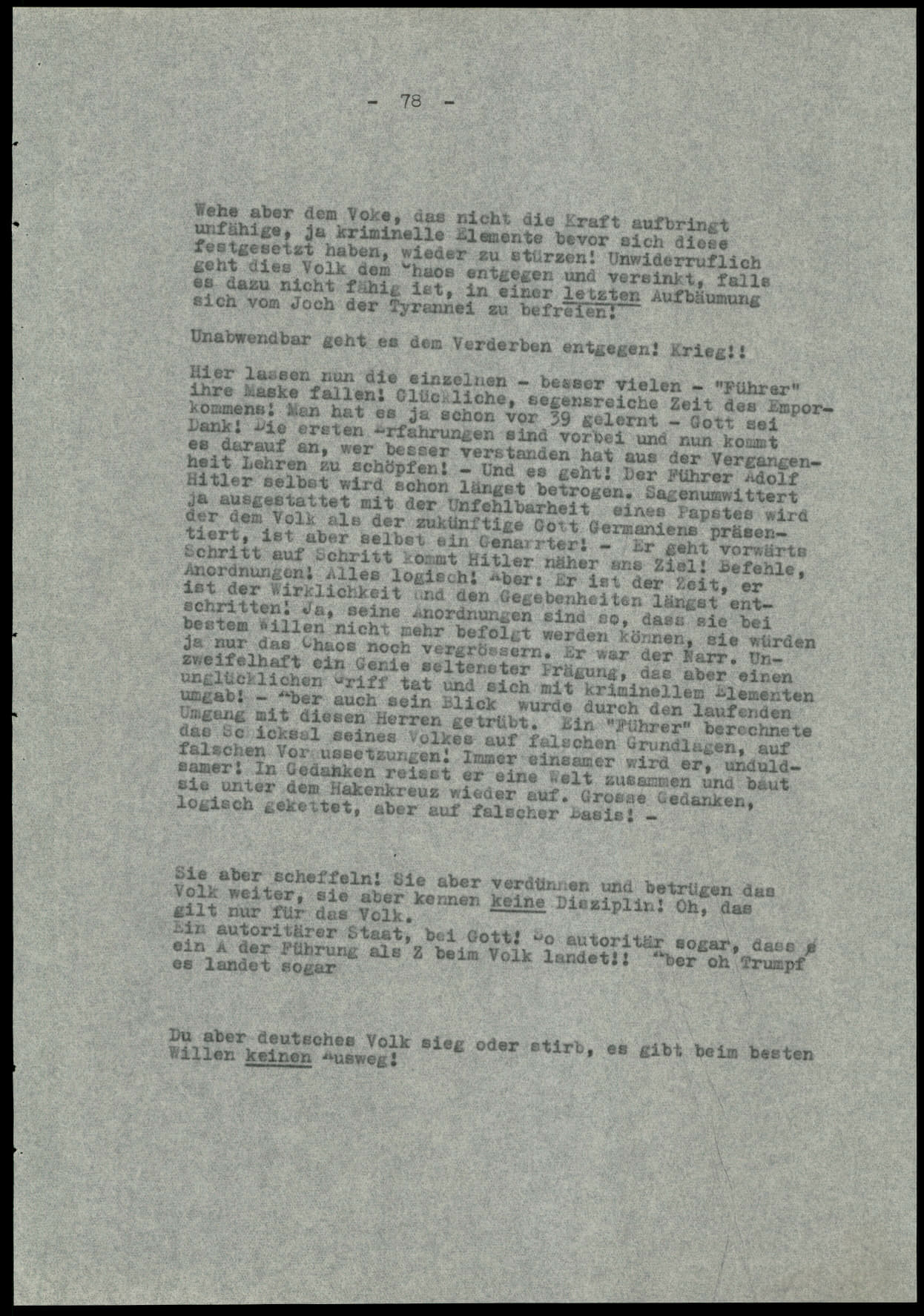 Report dated Februay 9, 1944
