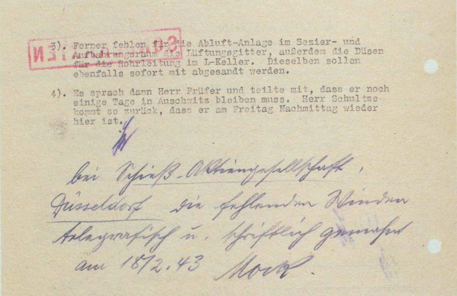 Memo of 17 February 1943