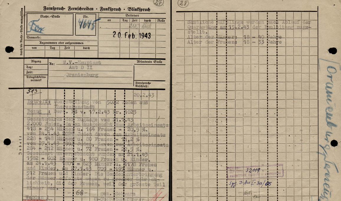 Telex dated February 20, 1943