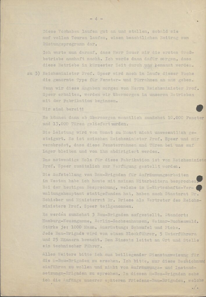 Letter dated September 16, 1942 from Oswald Pohl to Heinrich Himmler on Auschwitz