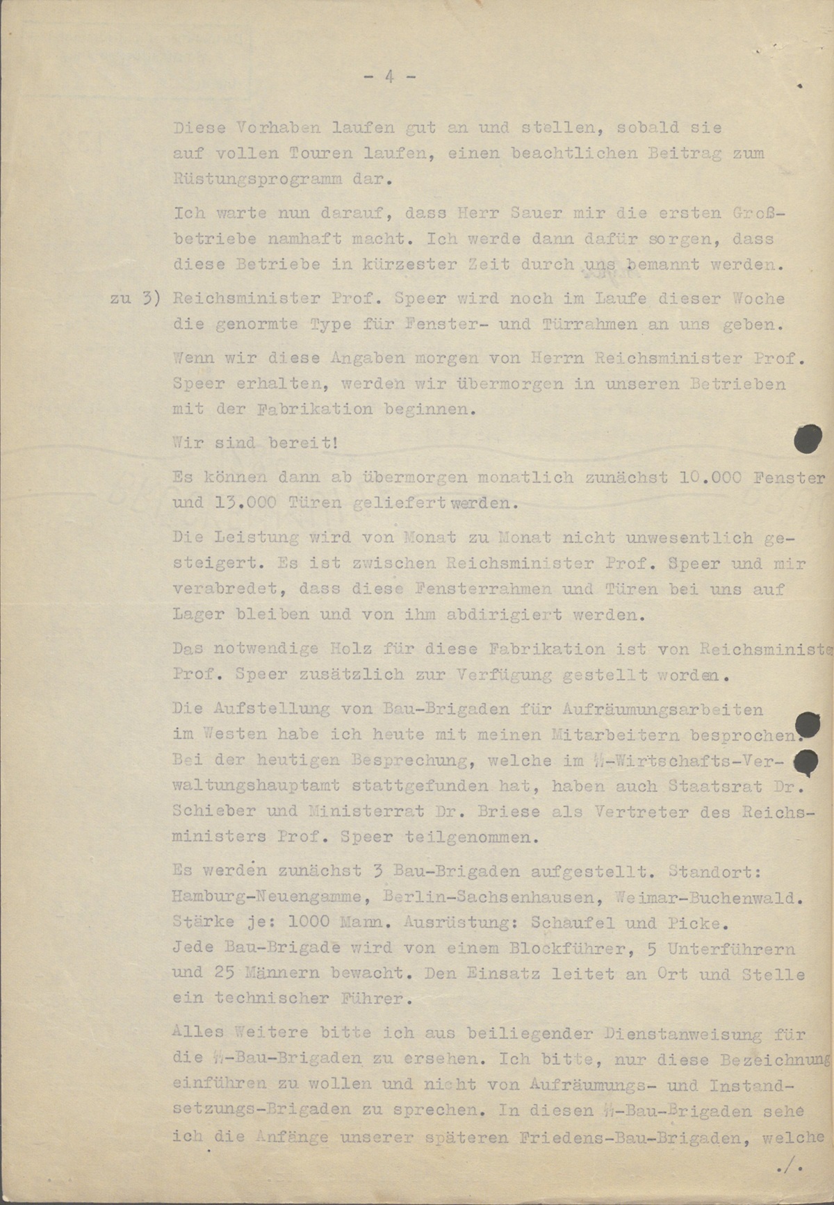 Letter dated September 16, 1942 from Oswald Pohl to Heinrich Himmler on Auschwitz 