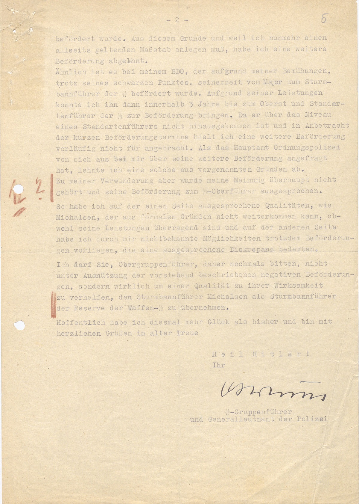 Letter dated February 11, 1945 by Odilo Globocnik on Einsatz Reinhard