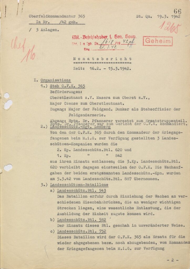 Report dated March 19, 1942