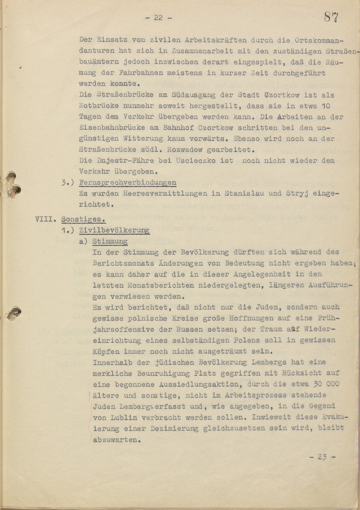 Report dated March 19, 1942