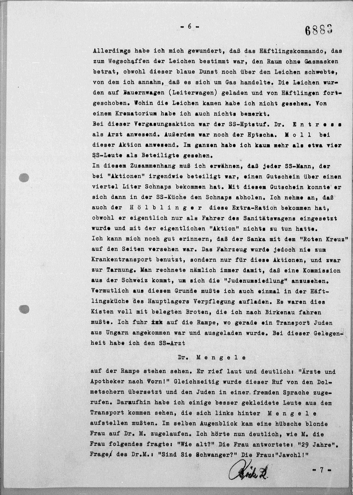 Interrogation of Richard Böck on Auschwitz dated November 2, 1960