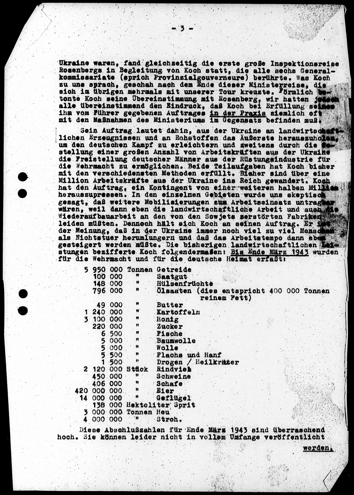 Report dated June 26, 1943 by Kusch on tour in Ukraine and exxtermination of Jews