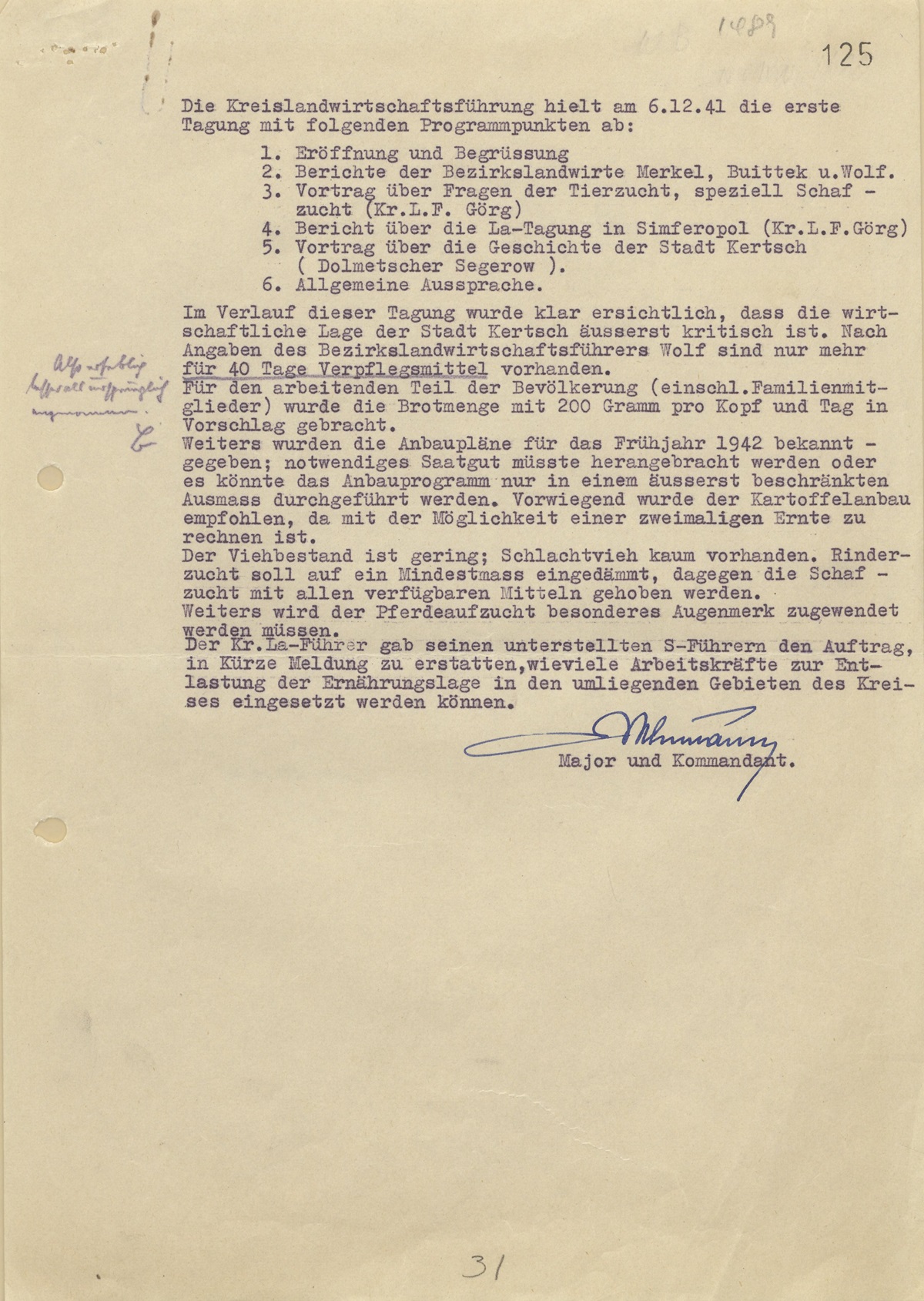 Report dated December 7, 1941 on execution of Jews in Kerch Crimea