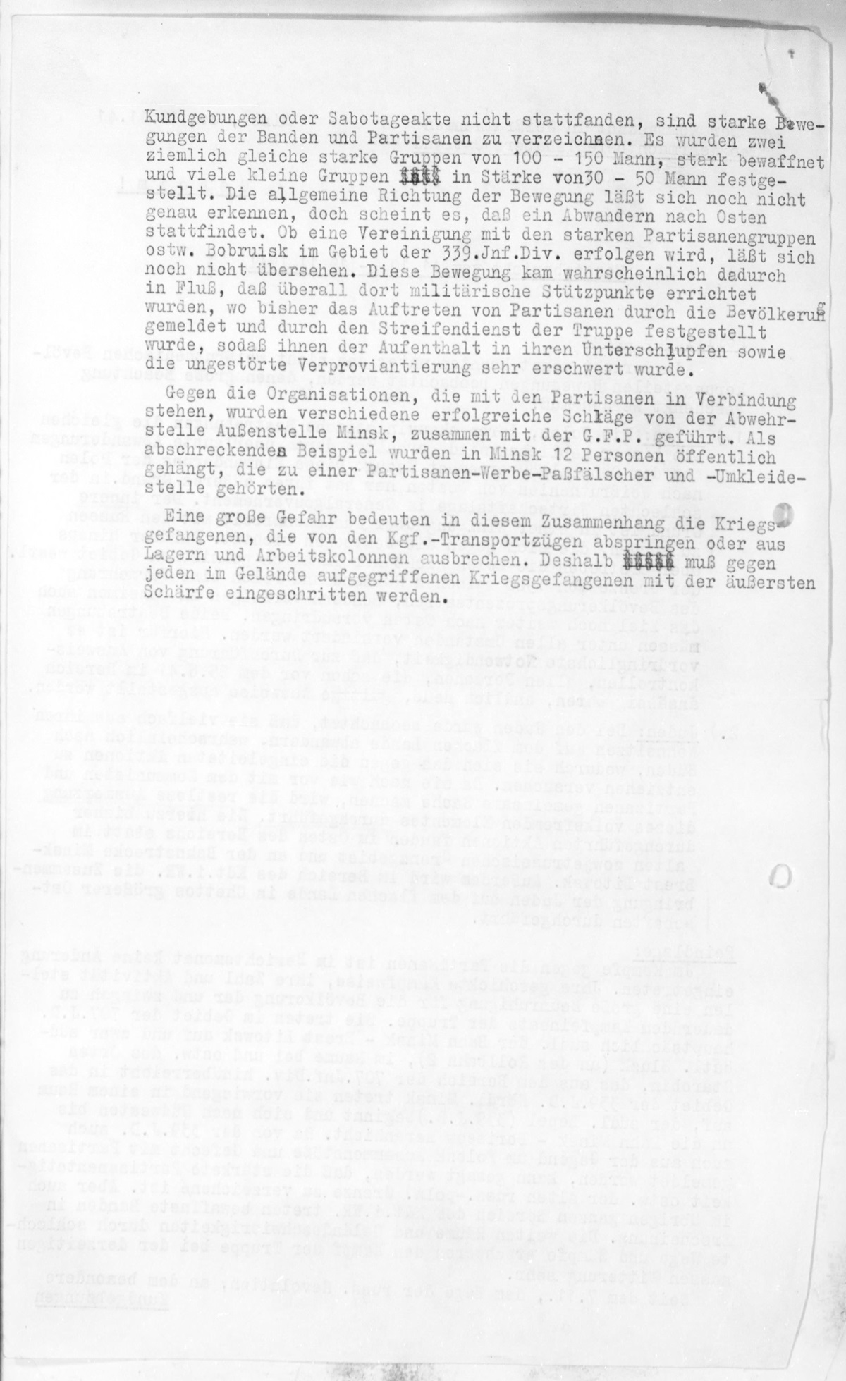 Wehrmacht Report dated November 10, 1941 on complete elimination of Jews